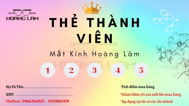 thẻ thành viên mắt kính hoàng lâm