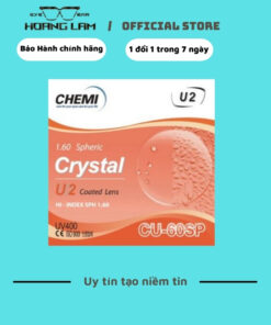 Tròng Kính Cận - Loạn Hoàng Lâm Chemi U2 mỏng nhẹ 1.60 Chống UV400,trầy xước