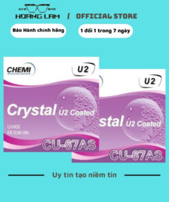 Tròng kính Cận - Loạn Hoàng Lâm Chemi U2 1.67 SIÊU MỎNG NHẸ ,Lọc Ánh sáng xanh,chống trầy xước,UV400