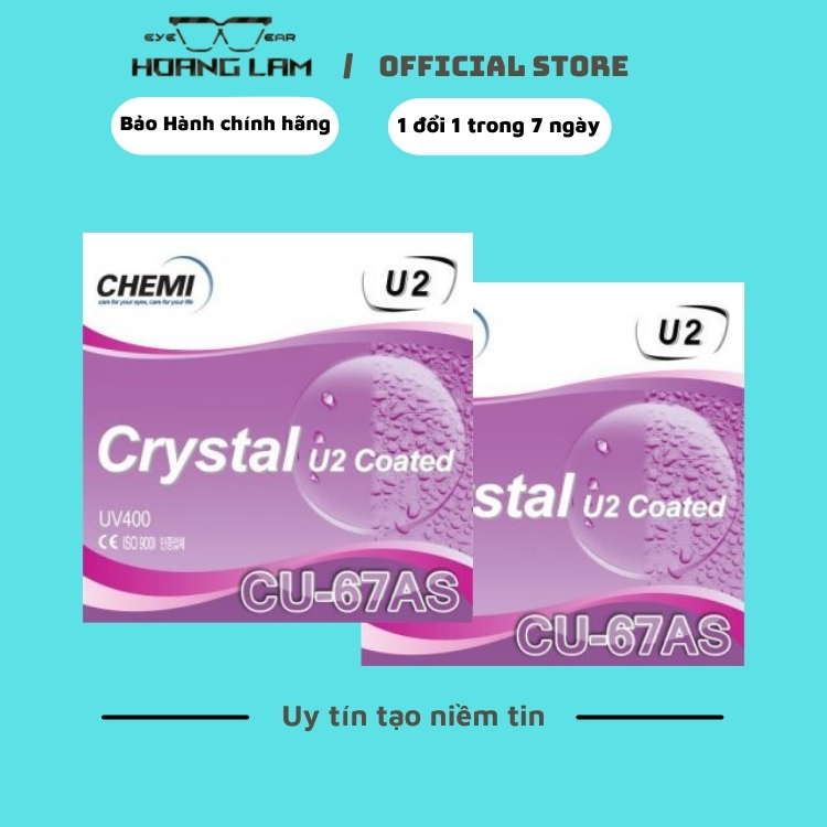tròng cận loạn hoàng lâm chemi u2 1.67 asp Tròng kính Cận - Loạn Hoàng Lâm Chemi U2 1.67 SIÊU MỎNG NHẸ ,Lọc Ánh sáng xanh,chống trầy xước,UV400